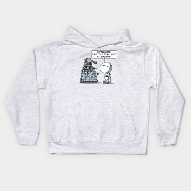 Dalek Adams Mashup (Bobble Marvin) Kids Hoodie by tone